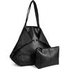 YLYYHH Borsa a tracolla Hobo in pelle vegana, nera, borsa tote e borsa da weekend da donna