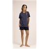 Gary Pigiama mezza manica pantaloncino donna Jersey Gary 5369, BLU
