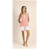 Gary Pigiama spalla larga pantaloncino donna Jersey Gary 5330, CORALLO