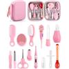 SOSALUK 15 Pezzi Set per la Cura del Bambino del Set Bagnetto Neonato, Set Cura Neonato Professionale Professionale, Accessori per Bambini Senza BPA, Adatto per Neonate, Ideale per Viaggi e Casa - Rosa