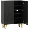 HOMCOM Scarpiera con 2 Ante e 4 Ripiani Regolabili, 72 x 31,5 x 95 cm, Nero | Aosom Italy