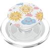 Kawaii Sun and Cloud Phone Case Gifts Carino Kawaii sole e nuvole volti con stelle PopSockets PopGrip per MagSafe