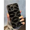 Jusnfu Custodia protettiva per iPhone 16 Pro da 6,3 pollici 2024, estetica con labbra e baci, per donne, ragazze, uomini, cover protettiva sottile in silicone per iPhone 16 Pro, labbra nere e baci