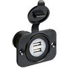 Lampa 39005 Ext-8, Doppia Presa USB, Montaggio ad Incasso, 12/24V