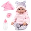 Bayer Design 93827AD bambola reborn, reale, bambolotti, neonata, come vere, con coperta, ciuccio, biberon