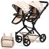 Bayer Design Twin Neo Passeggino gemellare per Bambole con Borsa