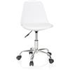 HJH Office 742014 sedia girevole per bambini e ragazzi FANCY II sedia girevole moderna in ecopelle bianca regolabile in altezza