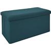HOME DECO FACTORY, HD0467, Panca Pieghevole Atom Blu - Design Elegante e Pratico, Ideale per Soggiorno, Camera da Letto o Ingresso - comodità di Seduta - Dimensioni 76x38x38 cm - Colore Blu