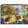 Educa - Puzzle per bambini da 500 pezzi | Villaggio dei capibara | Dimensioni: 48 x 34 cm | Età 11+ (20547)