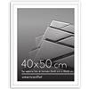 Americanflat Cornice 40x50 cm Bianca - Cornice 35x45 cm con Passepartout o 50x40 cm Senza Passepartout - Portafoto con Bordo Sottile in PVC e Pannello Protettivo in Plastica