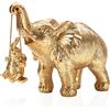 ZJ Whoest Statua di elefante. La decorazione dell'elefante d'oro porta fortuna, salute, forza. Regali di elefante per donne, regali per la mamma. Decorazioni