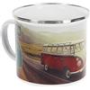 BRISA VW Collection - Volkswagen Tazza in Metallo smaltato da tè, caffè, Camping, Outdoor, Campervan T1 Bus Design (Highway 1/Multicolore/500ml)