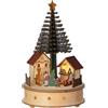 Lumineo Casetta MicroLED con Albero di Natale, con Musica e Movimento Ø15x25cm