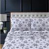 Tribeca Living Set di lenzuola in 100% flanella di cotone, 200 g/m², con tasca profonda, ultra morbide e accoglienti, per letto king size, Let it Snow