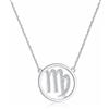 Qings Argento Collana Costellazione Donna Regali - Vergine Collana Pendente Zodiaco Oroscopo | Gioielli di Astrologia Dello Zodiaco 5A Cubic Zirconia | di Regali di Compleanno Laureato per Ragazze