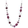BULINLIN Collana lunga in argento con perline per le donne, collana a catena fatta a mano con perline di cristallo per gioielli di moda regali, Resina Perla Cristallo