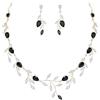 Ever Faith Set di gioielli a goccia per matrimonio da sposa, con zirconi cubici blu brillanti, collana e orecchini a pera con pietra di nascita, Medio, Zirconia cubica