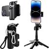 Mesen Treppiede per cellulare, 42 cm, portatile, selfie stick tascabile per iPhone, supporto portatile da viaggio con telecomando wireless per iPhone/Samsung/Android/fotocamera