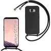 FERLAN Custodia per Samsung Galaxy S8 Plus Cover con Cordino,Nero Silicone Antiurto TPU Morbido Case Corda Collana Necklace Regolabile Stylish con Catena Ultra Sottile Cover per Samsung Galaxy S8 Plus,Nero
