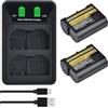 DuraPro 2 batterie EN-EL15C EN-EL15 da 2280 mAh + doppio caricatore USB a LED con porta di tipo C per Nikon EN-EL15a EN-EL15b Z6 II Z7 II Z5 Z6 Z7 D500 D600 D750 D800 D810 D850