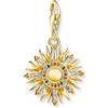 THOMAS SABO Ciondolo a forma di sole colorato in argento sterling 925 di alta qualità, placcato oro giallo 750, dimensioni: 30 x 18 mm, 1935-488-7, misura unica, Argento sterling, Zirconia cubica