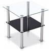 Euro Tische Tavolino da Caffè con Vetro di Sicurezza e Taglio a Sfaccettatura - Perfetto per Soggiorno, 40 x 40 x 47 cm (Al Quadrato, Nero)