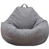 BAODBF Fodera per pouf senza riempimento, 100 x 120 cm, pouf classico per camera da letto, ufficio, soggiorno, patio (grigio chiaro)