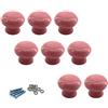 Zerniple Pomelli rotondi in ceramica rosa per porte e armadietti per la camera dei bambini (8 pezzi)