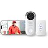 CALEX Smart Security Videocitofono, videoTelecamera 2K con controllo app, visione notturna, audio bidirezionale, rilevamento movimento, cloud & memoria SD, impermeabile, con campanello, Bianco