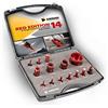 Amboss Werkzeuge Amboss Red Edition M14 Set Red Edition 14, corona diamantata + punte per smerigliatrice angolare - Punta a secco, sega a tazza, trapano per gres porcellanato, piastrelle dure, granito