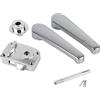 EBTOOLS per pulsante porta bagno serratura della porta del bagno RV, set di serratura della leva della porta del WC manopola della maniglia del bagno Cromo lucido per camper camper Yac
