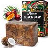 WeiWeiLa African Black Soap, Sapone Nero Africano Organico 100g, Sapone Africano Contro Acne E Macchie Scure, Sapone Nero Crudo Per Tutti I Tipi Di Pelle - Viso, Corvo, Capelli