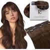 RUNATURE Extension Capelli Veri Clip Marrone 35cm 3 Pasce 50g #4
