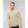 Sease Maglione A Collo Alto Beige Reversibile In Cashmere Da Uomo Sease