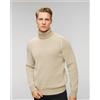 Sease Maglione A Collo Alto Beige Reversibile In Cashmere Da Uomo Sease