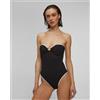 Seafolly Costume Intero Nero Da Donna Seafolly Ring Front Bandeau One Piece