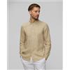 BOSS Camicia Beige Di Lino Da Uomo Hugo Boss