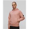 CP Company Felpa Da Uomo C.p. Company Cotton Diagonal Fleece Resist Dyed Hooded Lens Rosa
