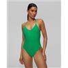 Nike Swim Costume Da Bagno Intero Verde Da Donna Nike Swim Sport Style Nike Swoosh Link Y-back One Piece