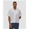120% Lino Camicia Bianca A Maniche Corte In Lino Da Uomo 120% Lino Regular Fit