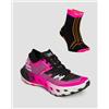 X-Bionic Scarpe Da Corsa Trail Unisex X-bionic Terraskin X02 Rosa-nere + Calzini Tecnici