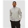 CP Company Felpa Da Uomo C.p. Company Lambswool Grs Full Zip Sweater Bianco-grigio