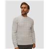 Gran Sasso Maglione In Cashmere Da Uomo Gran Sasso Cable Knit Cashmere Crew Neck