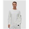 CP Company Felpa Da Uomo C.p. Company Malfilè Fleece Lens Crewneck Sweatshirt Bianca