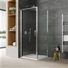 Parama Box doccia slim 100x80cm con apertura a battente e parete fissa profili cromati e vetro 6mm anticalcare trasparente h190| Portofino