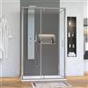 Parama Box doccia cromato 3 lati 80x130x80cm porta battente con cernire e due pareti fisse vetro 6mm anticalcare trasparente h190 | Lerici