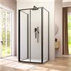 Parama Box doccia tre lati 90x70x90cm con porta a libro profili nero opaco e vetro 6mm anticalcare trasparente h190 | Portofino