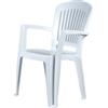 Sedia da esterno con schienale medio comfort vega in polipropilene bianco 58x46x90 cm