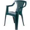 Sedia da esterno con schienale basso luna in polipropilene verde 56x52x77 cm
