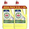 Fairy Professional Detersivo Piatti e Stoviglie a Mano, Profumo Limone, 10L (5L x 2), Efficace Contro il Grasso Ostinato, Lava fino a 50000 piatti, Per Uso Professionale